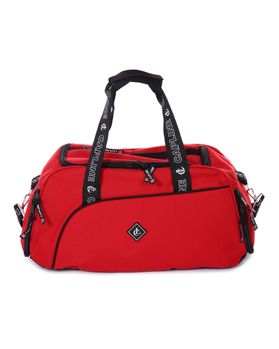Спортивная сумка с карманом под обувь красная арт 30